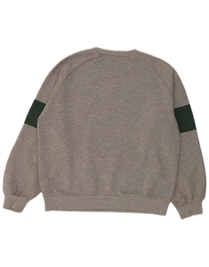 Zara Damen Grafik-Sweatshirt-Pullover UK 14 Mittelgraues Polyester