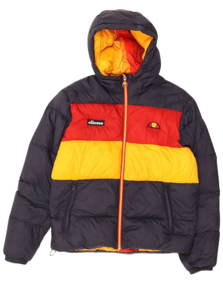 Ellesse Herren Heritage Wattierte Jacke UK 36 Small Marineblau Farbblock