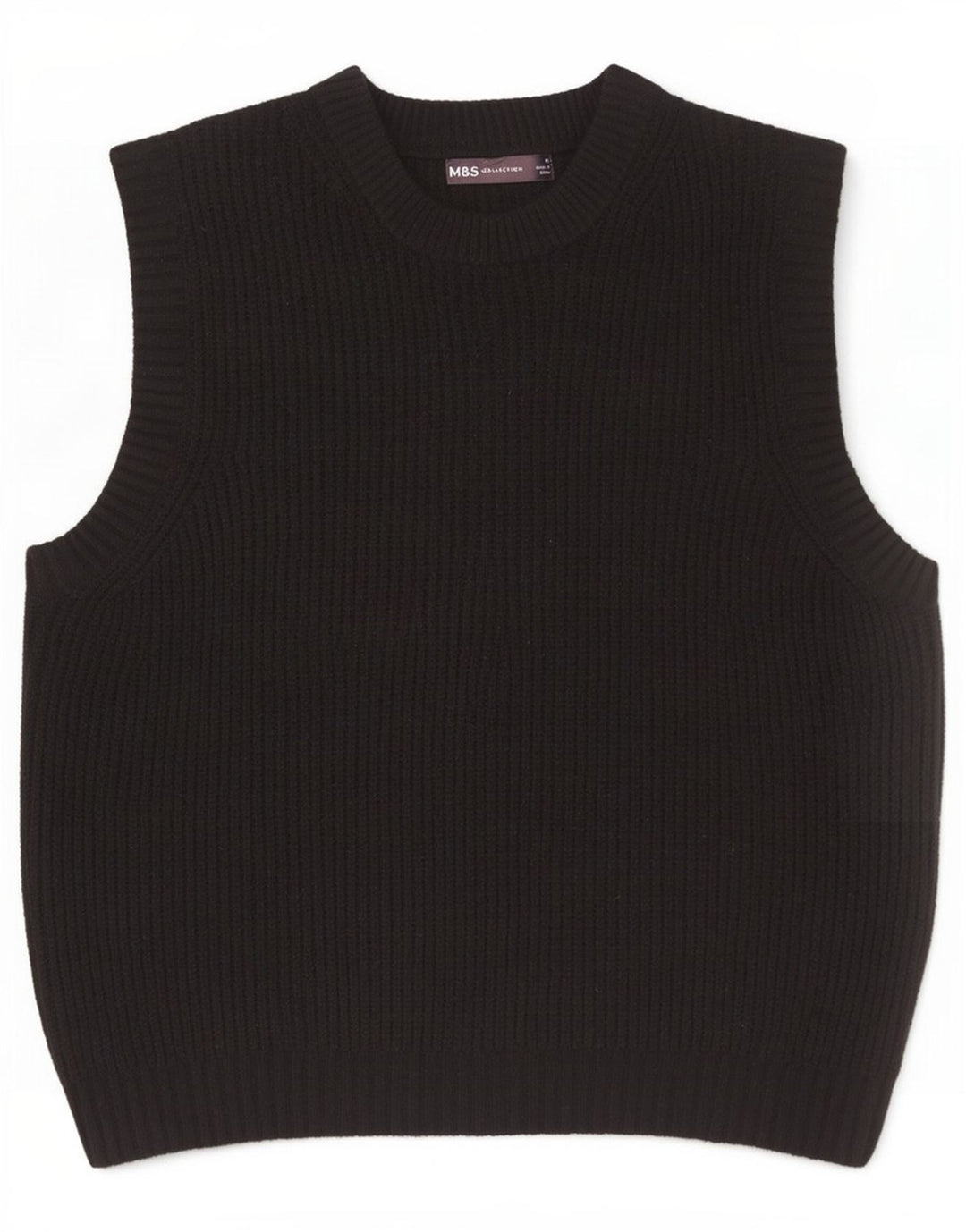 Marks & Spencer Herren Weste Tank Top Medium Schwarz Polyester