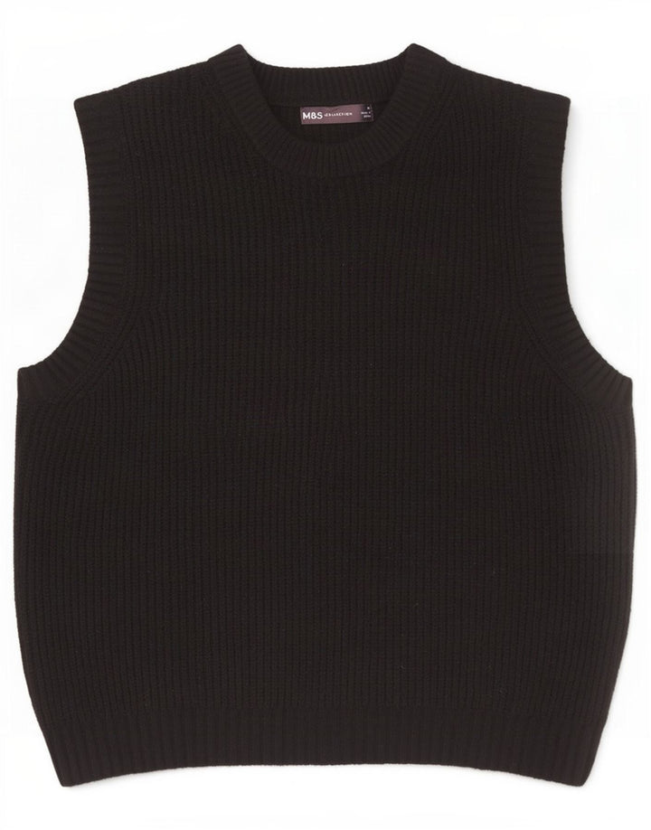 Marks & Spencer Herren Weste Tank Top Medium Schwarz Polyester