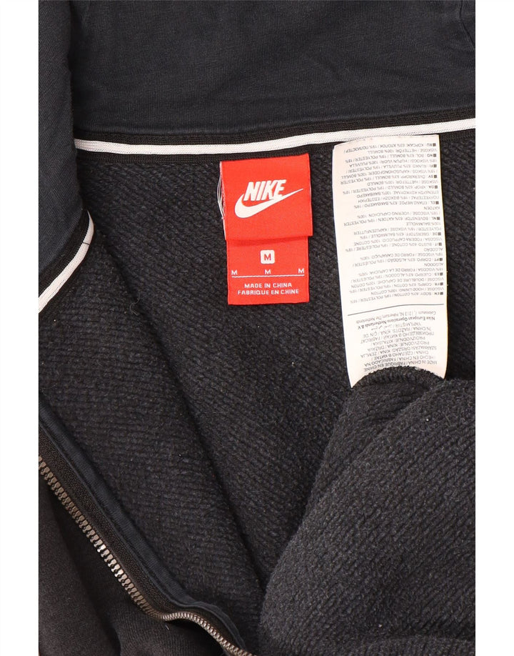 NIKE Herren-Kapuzenpullover mit grafischem Reißverschluss, Mittelschwarz, Baumwolle mit Blockfarben