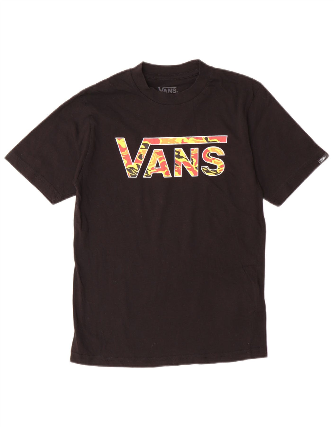 Vans Jungen-T-Shirt mit Grafik, 8–9 Jahre, Größe S, schwarze Baumwolle