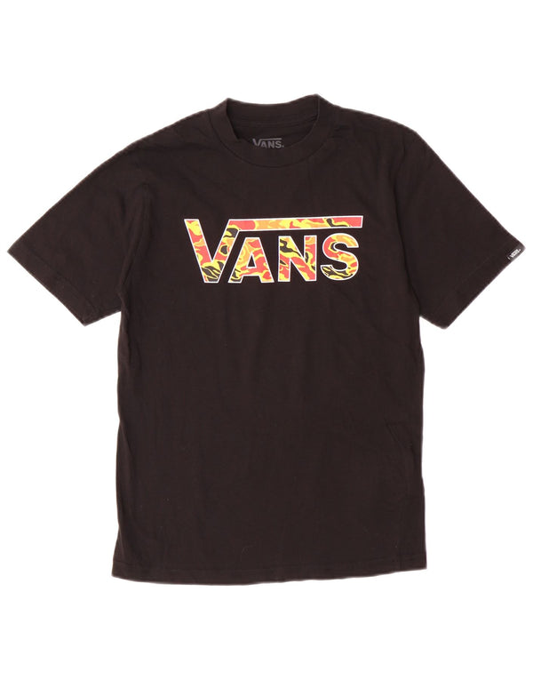 Vans Boys Graphic T-Shirt Top 8-9 Years Small Black Cotton