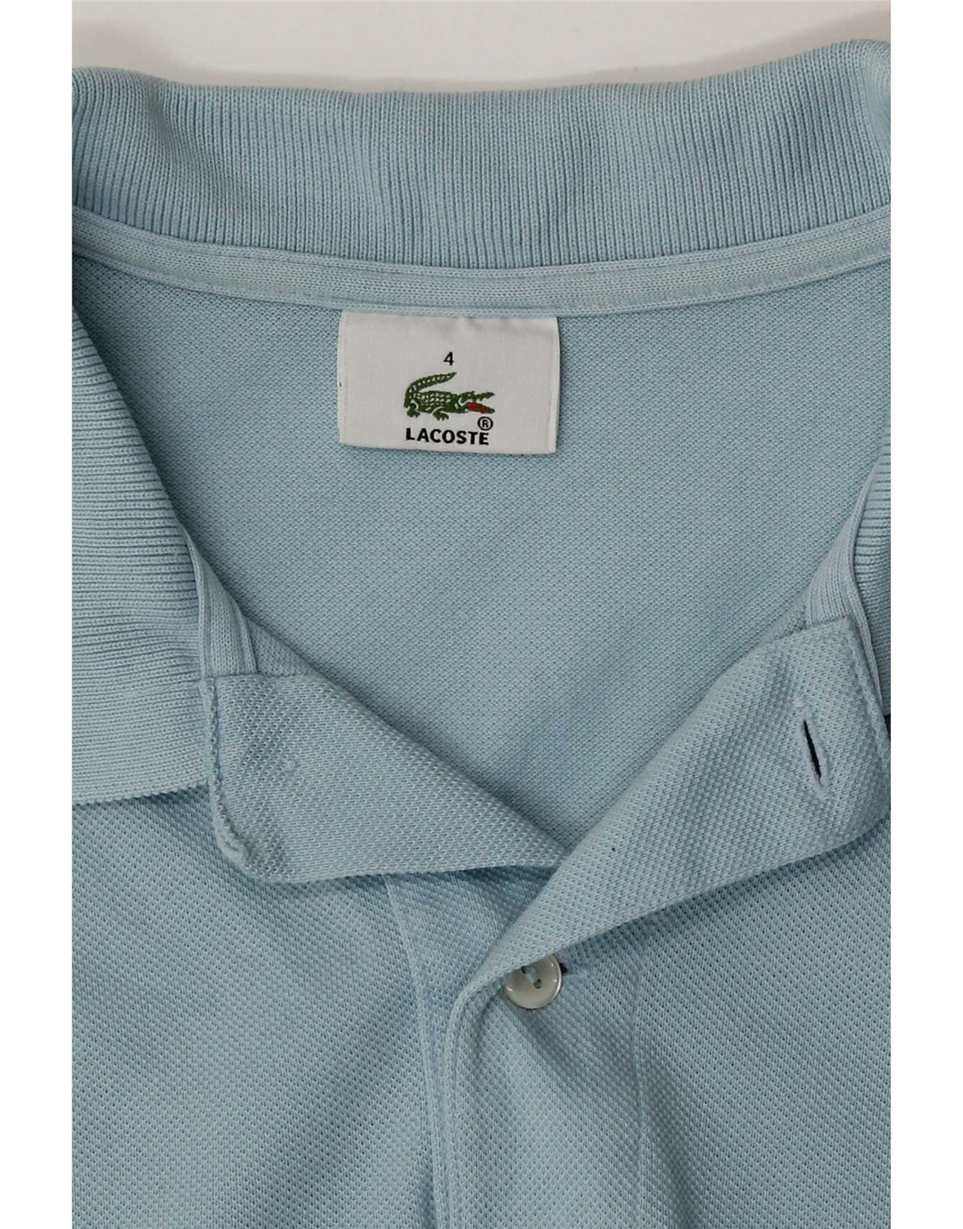 Lacoste Herren-Poloshirt, Größe 4, mittelblaue Baumwolle