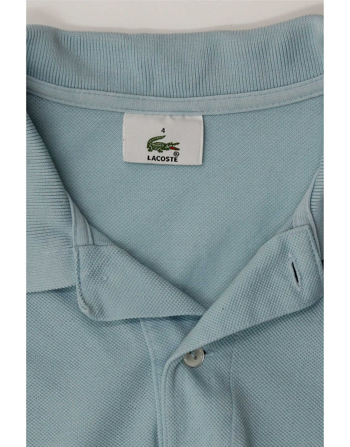 Lacoste Herren-Poloshirt, Größe 4, mittelblaue Baumwolle