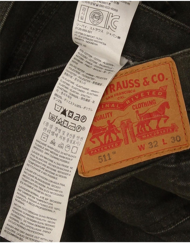Levi's Herren 511 Slim Jeans W32 L30 Grüne Baumwolle