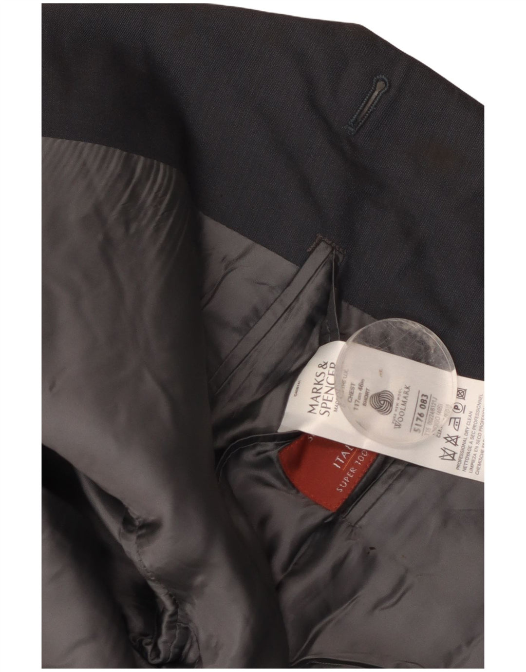 Marks & Spencer Herren-Blazer mit 3 Knöpfen, UK 46, 3XL, marineblaue Wolle