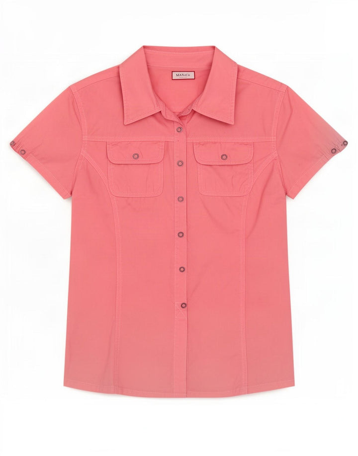 Max & Co. Kurzarm-Pulloverhemd für Damen, UK 10, Größe S, Rosa, Baumwolle