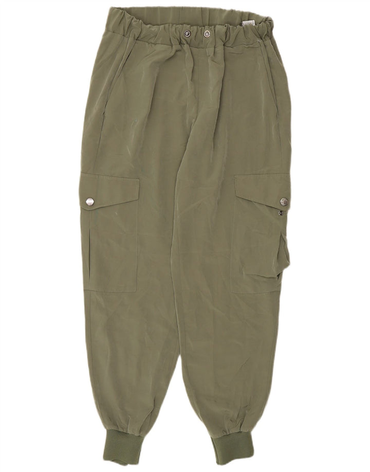 Zara Damen Jogger-Cargohose, Größe S, W28, L27, Khaki, Polyester
