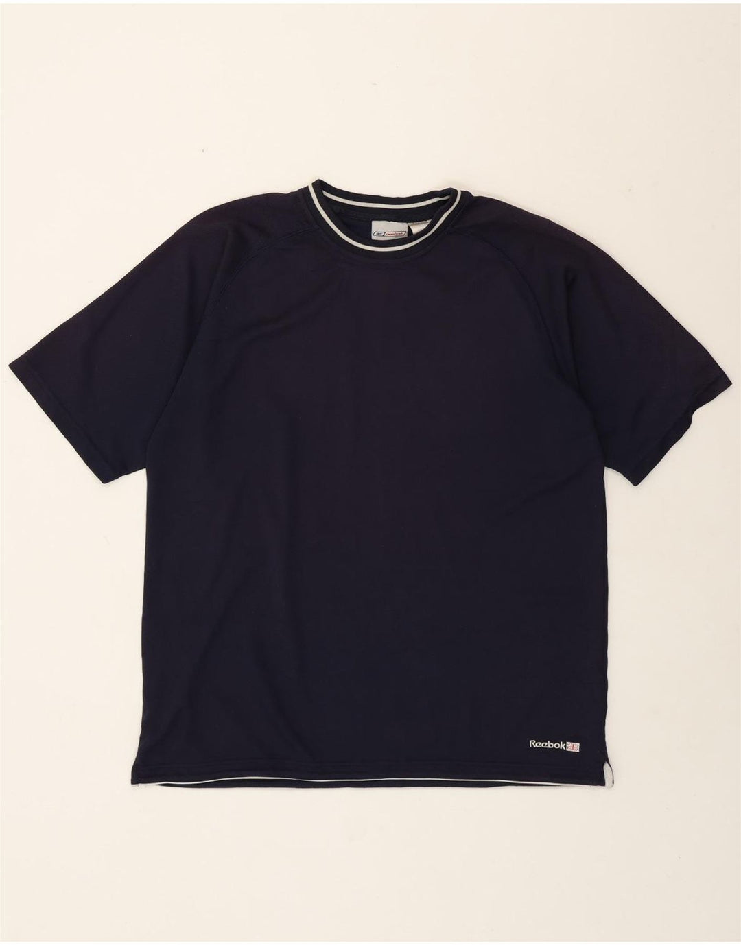 Reebok Herren T-Shirt Top Large Marineblau Polyester
