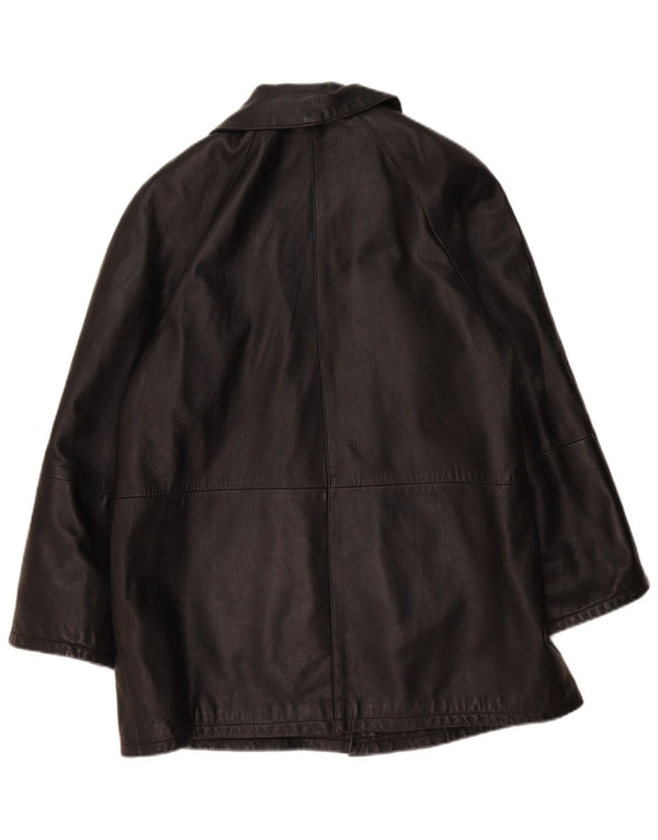 Conbipel Damen Loose Fit Ledermantel IT 44 Mittelschwarz