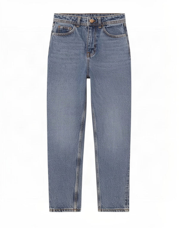 Zara Damen High Rise Tapered Jeans EU 32 2XS W22 L27 Blaue Baumwolle