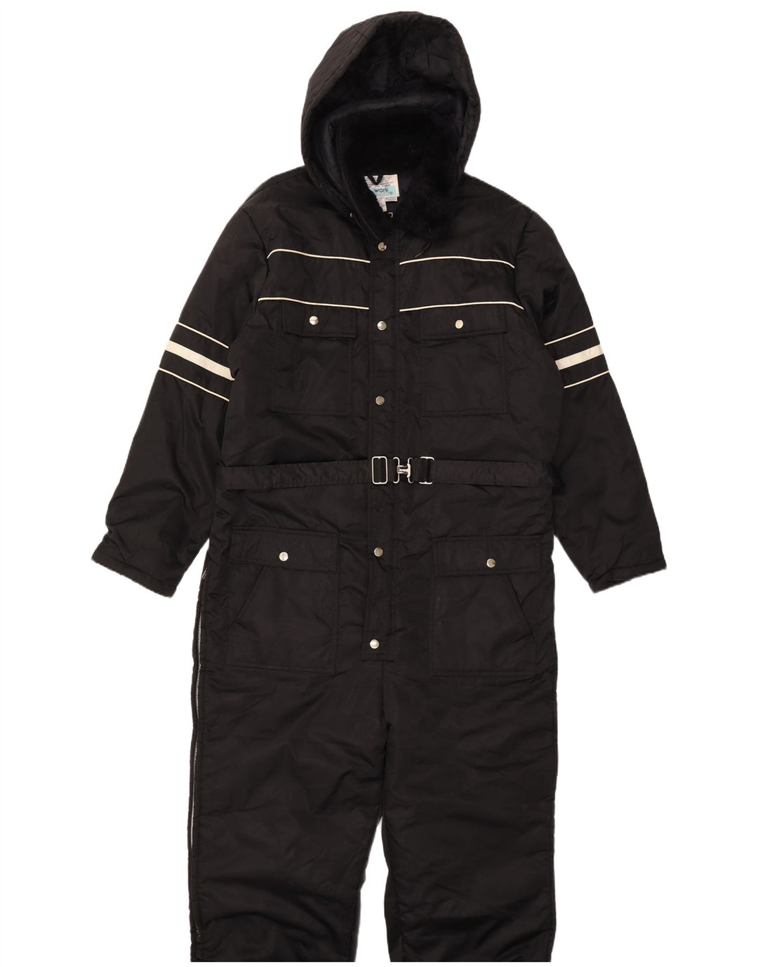 Sears Work Leisure Herren-Skioverall mit Kapuze, groß, aus schwarzem Nylon