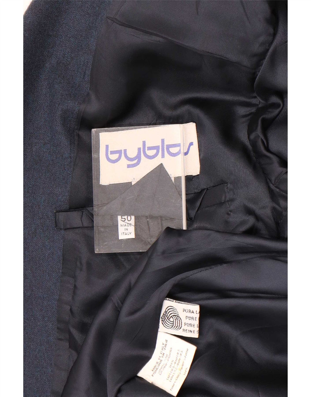Byblos Herren-Blazer mit 2 Knöpfen, IT 50, große marineblaue Wolle