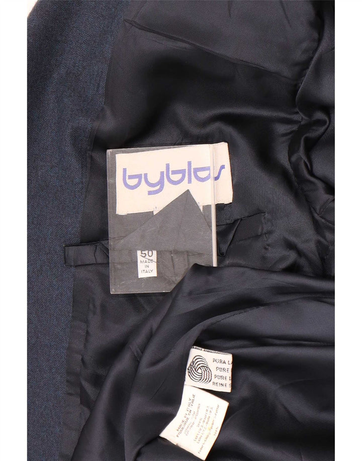 Byblos Herren-Blazer mit 2 Knöpfen, IT 50, große marineblaue Wolle