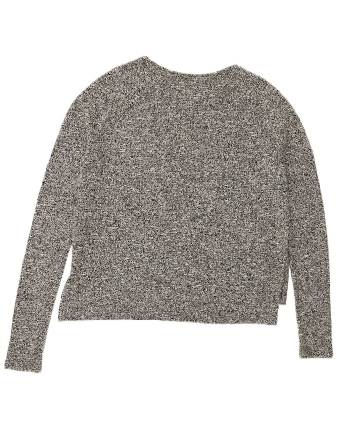 SUPERDRY Damen-Oversize-Grafik-Oberteil, langärmlig, UK-Größe 10, Größe S, Grau, Baumwolle