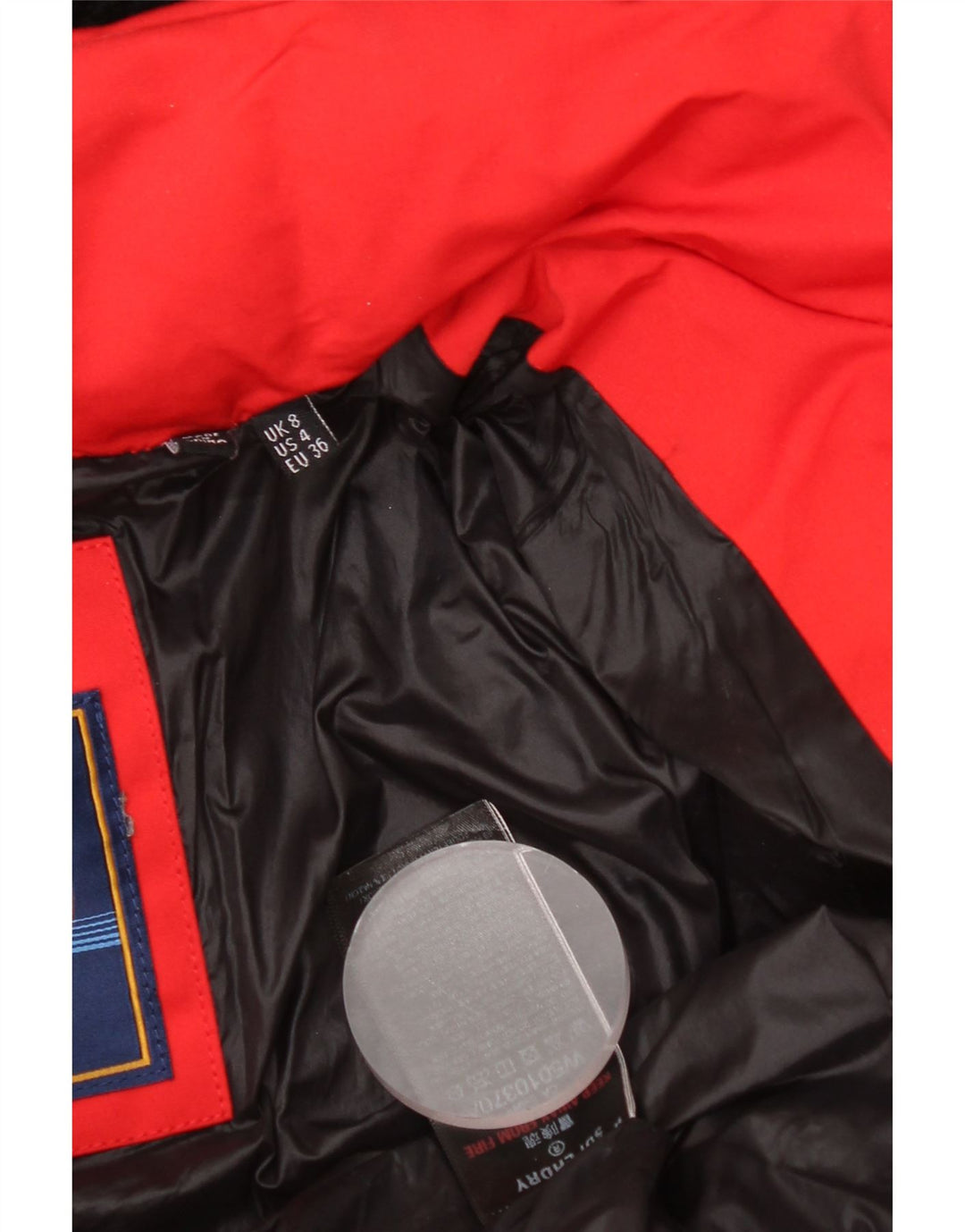 Superdry Wattierter Mantel mit Kapuze für Damen, UK 8, Größe S, Rot, Polyester