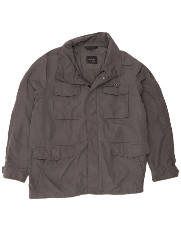 Marks & Spencer Herren-Utility-Jacke UK 46 3XL Grau Polyester