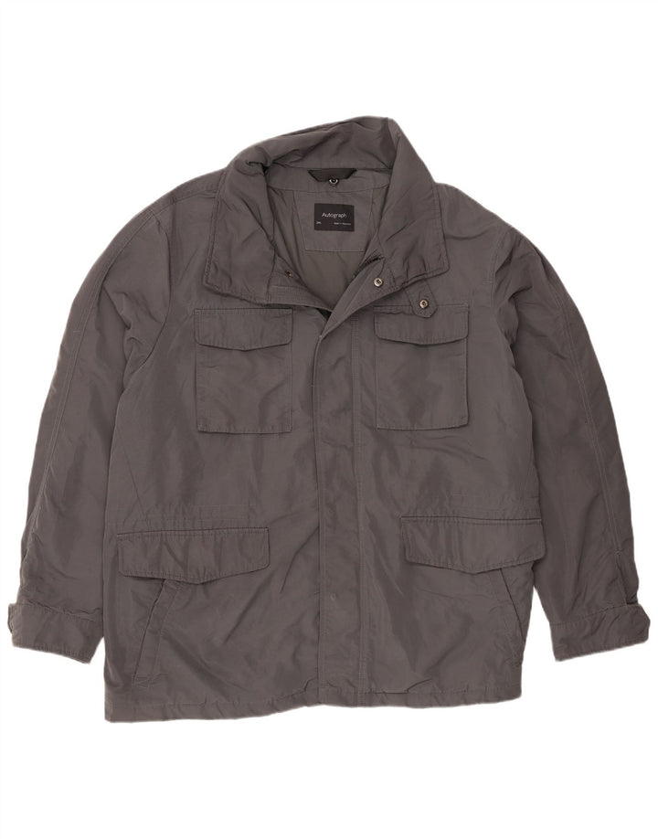 Marks & Spencer Herren-Utility-Jacke UK 46 3XL Grau Polyester