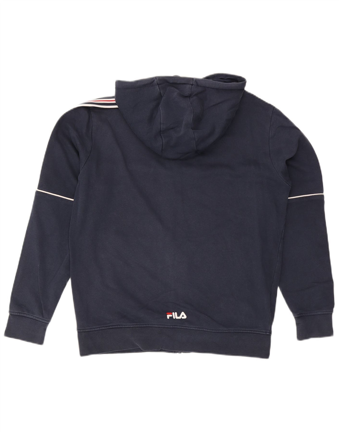 Fila Herren-Kapuzenpullover mit grafischem Reißverschluss, mittelmarineblau gestreift
