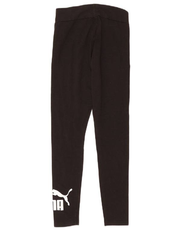 Puma Womens Graphic Leggings UK 12 Mittelschwarze Baumwolle
