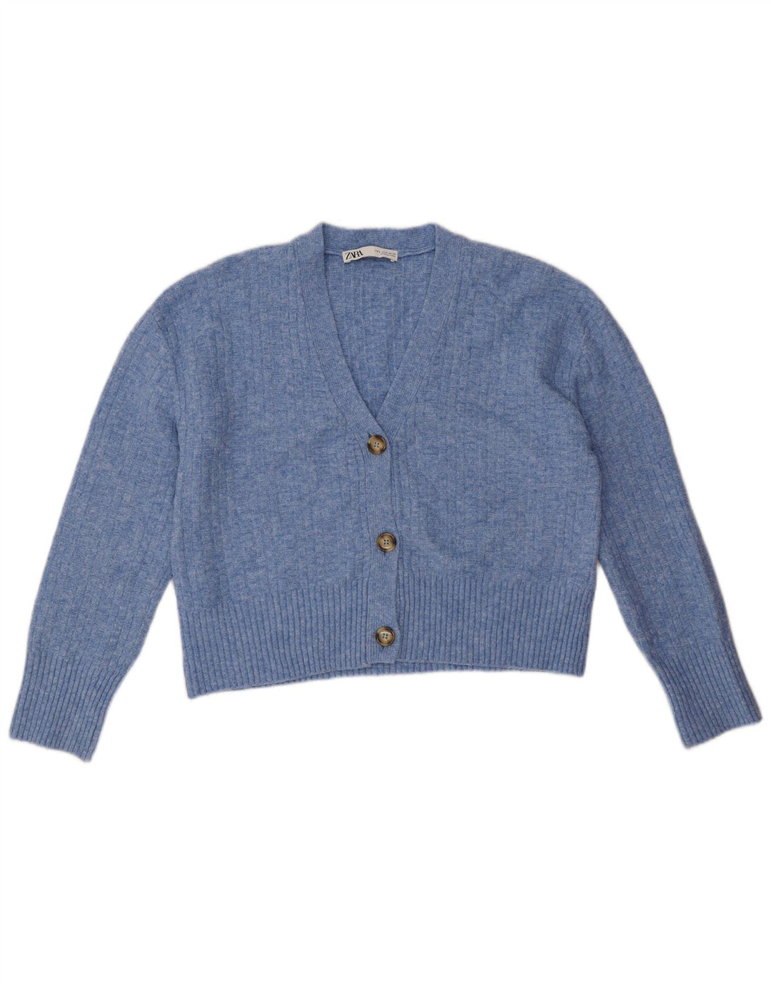 Zara Damen-Strickjacke in Übergröße, Gr. 10, Größe S, Blau, Polyester