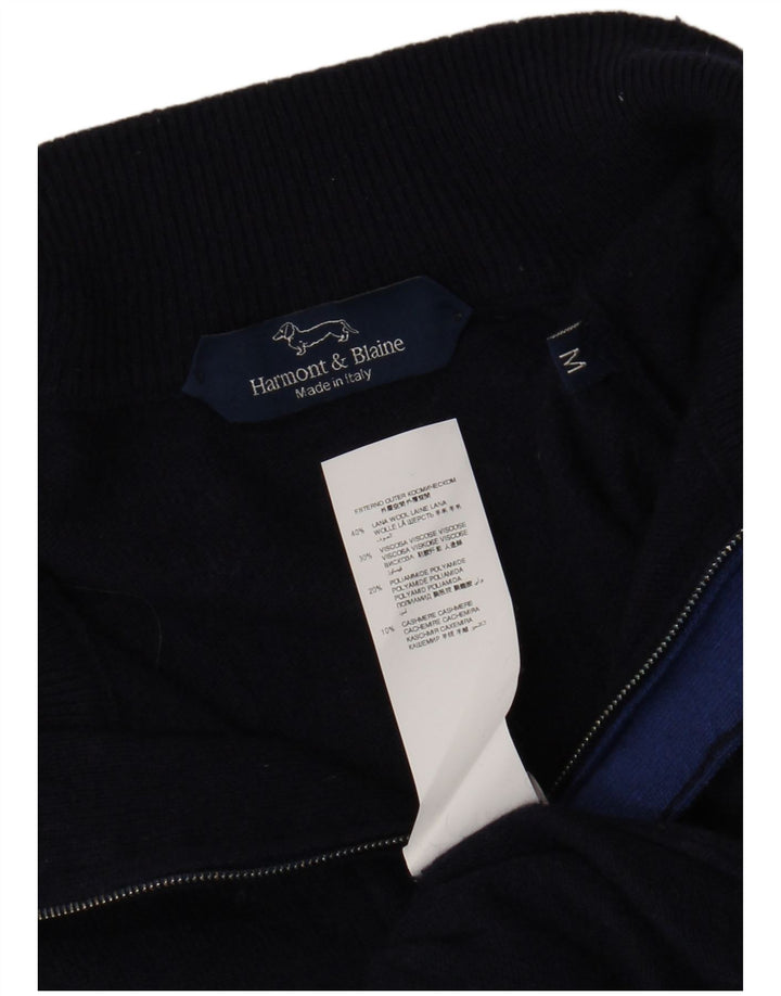 Harmont & Blaine Damen-Pullover mit Reißverschluss am Hals, UK 12, mittelmarineblaue Wolle