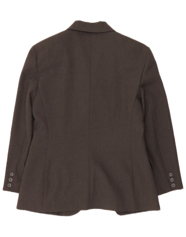 Benetton Damen-Blazerjacke mit 3 Knöpfen, IT 44, mittelgraues Polyester