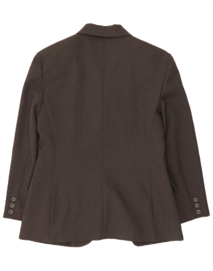 Benetton Damen-Blazerjacke mit 3 Knöpfen, IT 44, mittelgraues Polyester