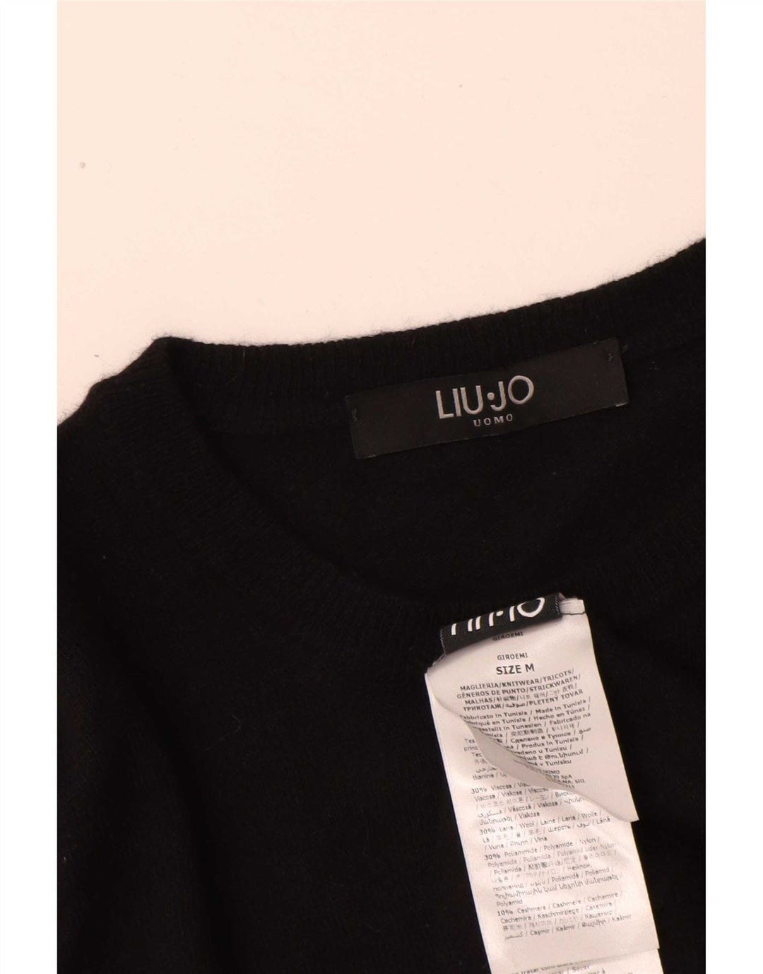 Liu Jo Herren-Pullover mit U-Boot-Ausschnitt, mittelschwarze Viskose