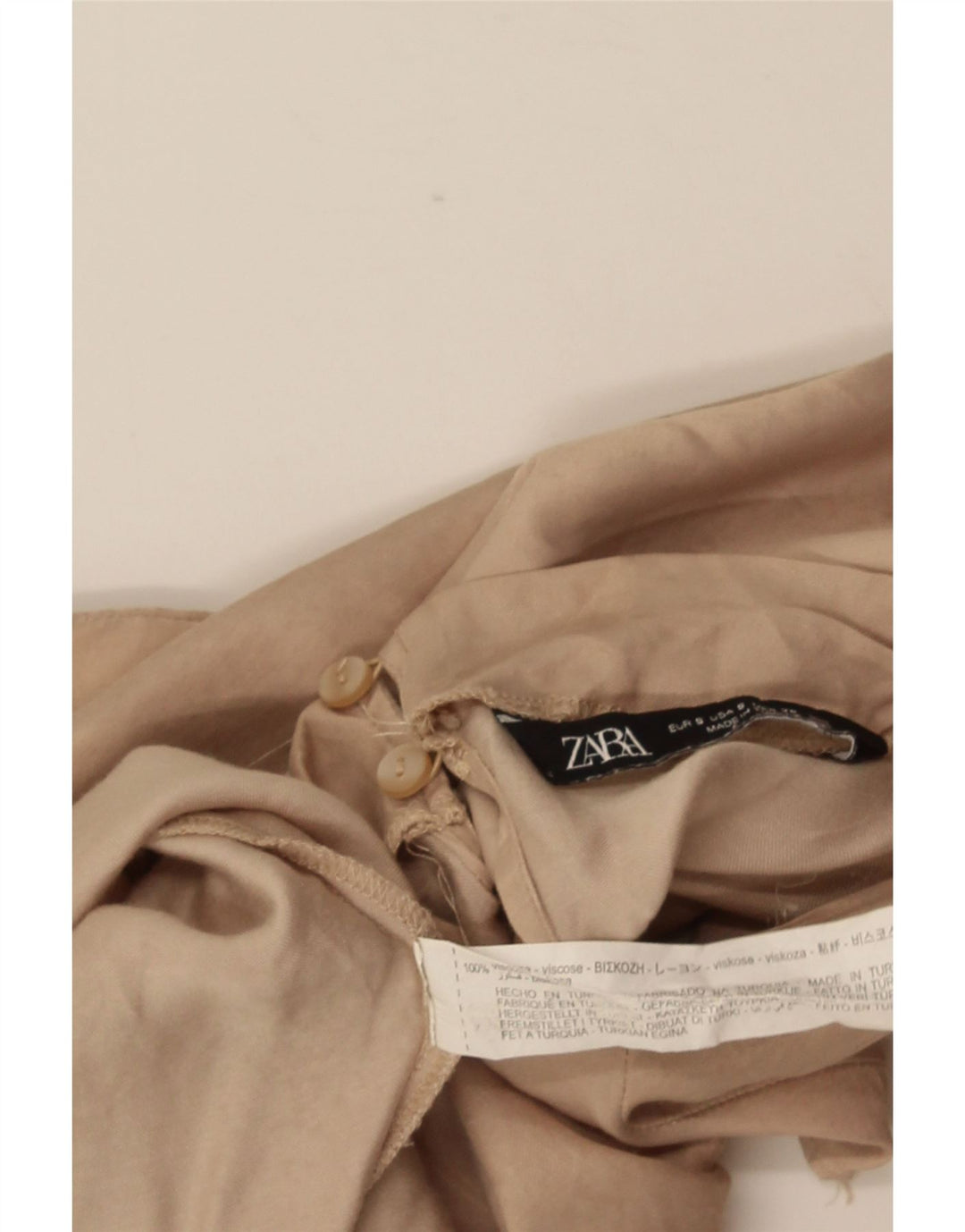 ZARA Damen ärmelloses Blusenoberteil UK 10 Small Beige Viskose