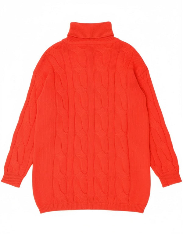 Vintage Damen Rollkragenpullover Pullover UK 16 Groß Rot