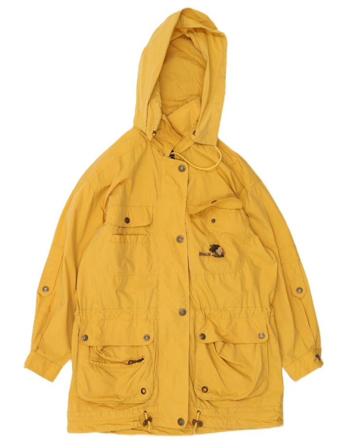 MAUL Womens Oversized Hooded Utility Jacket EU 38 Medium Yellow Cotton