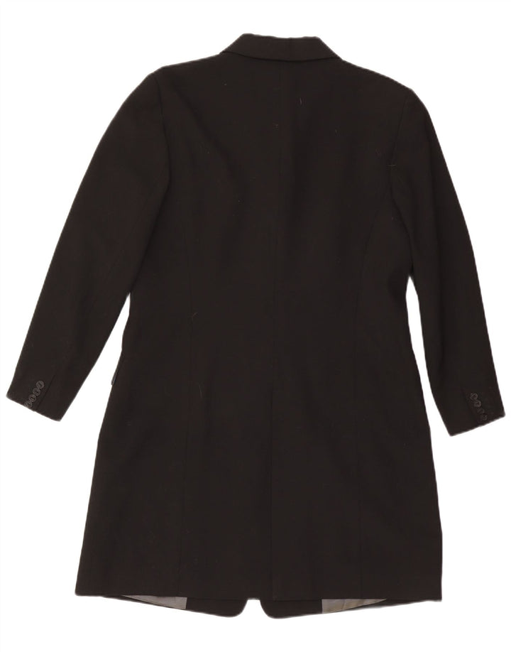 Zara Damen Longline 4 Button Blazer Jacke EU 44 XL Schwarz Polyester