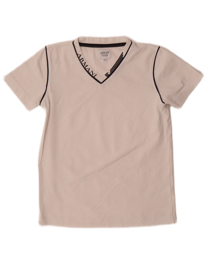 Armani Jungen T-Shirt mit Grafik, 9–10 Jahre, Weiß