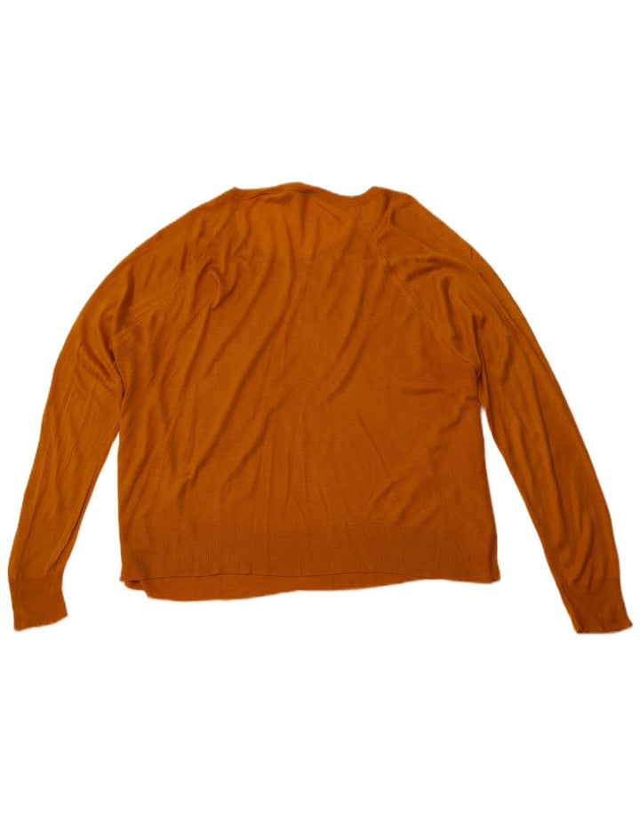 ZARA Damen-Pullover mit U-Boot-Ausschnitt, Gr. 18, XL, Orange, Synthetik