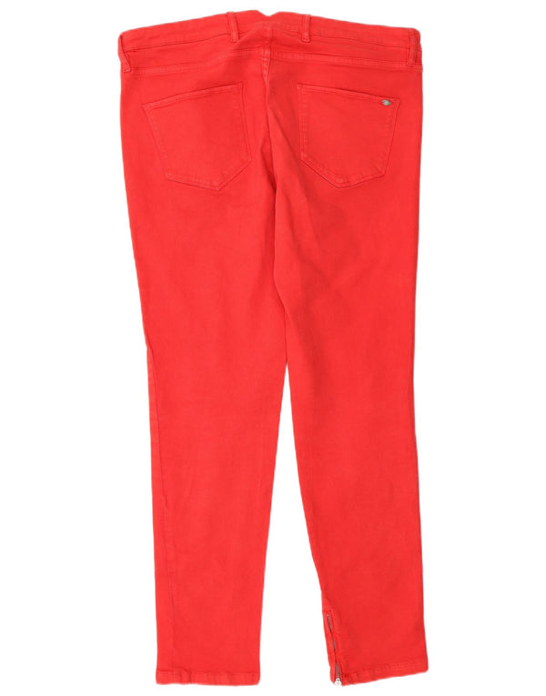 Massimo Dutti Damen Slim-Fit-Cropped-Jeans EU 42 Large W32 L28 Rot