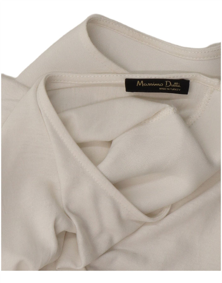 Massimo Dutti Damen-Blusenoberteil, UK-Größe 46, Größe L, weiß, geblümt