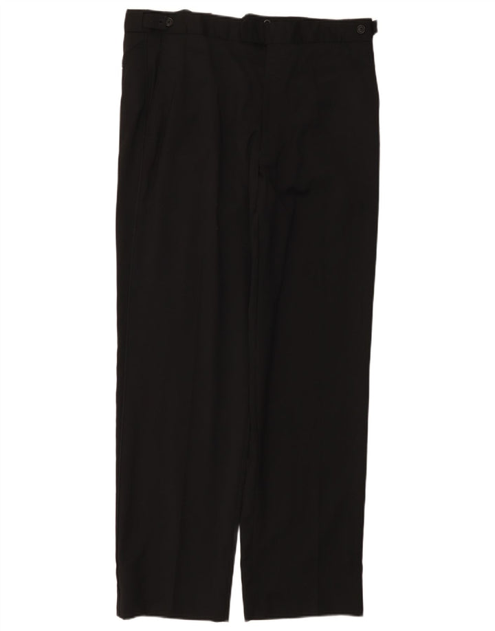 Gerade Herren-Anzughose von Marks & Spencer, W34, L31, schwarze Wolle