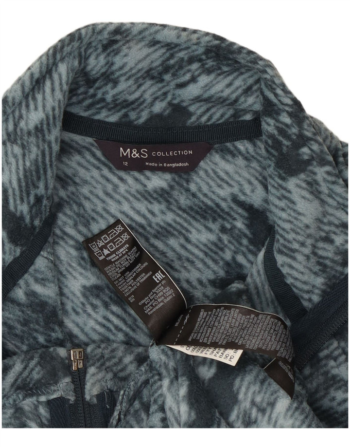 Marks & Spencer Damen Fleecejacke UK 12 Mittelgraues Camouflage-Polyester