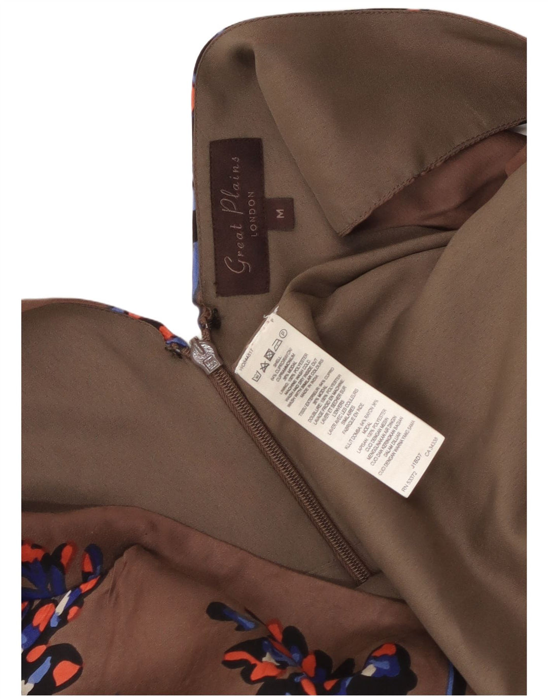 GREAT PLAINS Ärmelloses Maxikleid für Damen, UK 12, mittelbraun, geblümtes Viskose