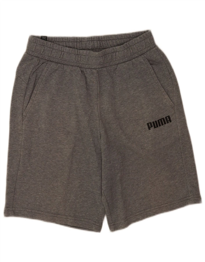 Puma Herren-Sportshorts aus mittelgrau gefleckter Baumwolle