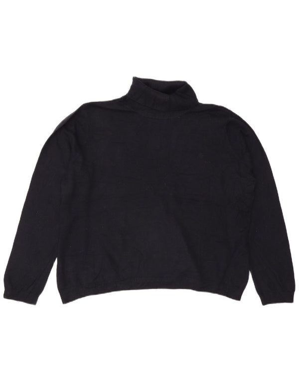 RALPH LAUREN Rollkragenpullover für Damen UK 20 2XL Marineblaue Seide