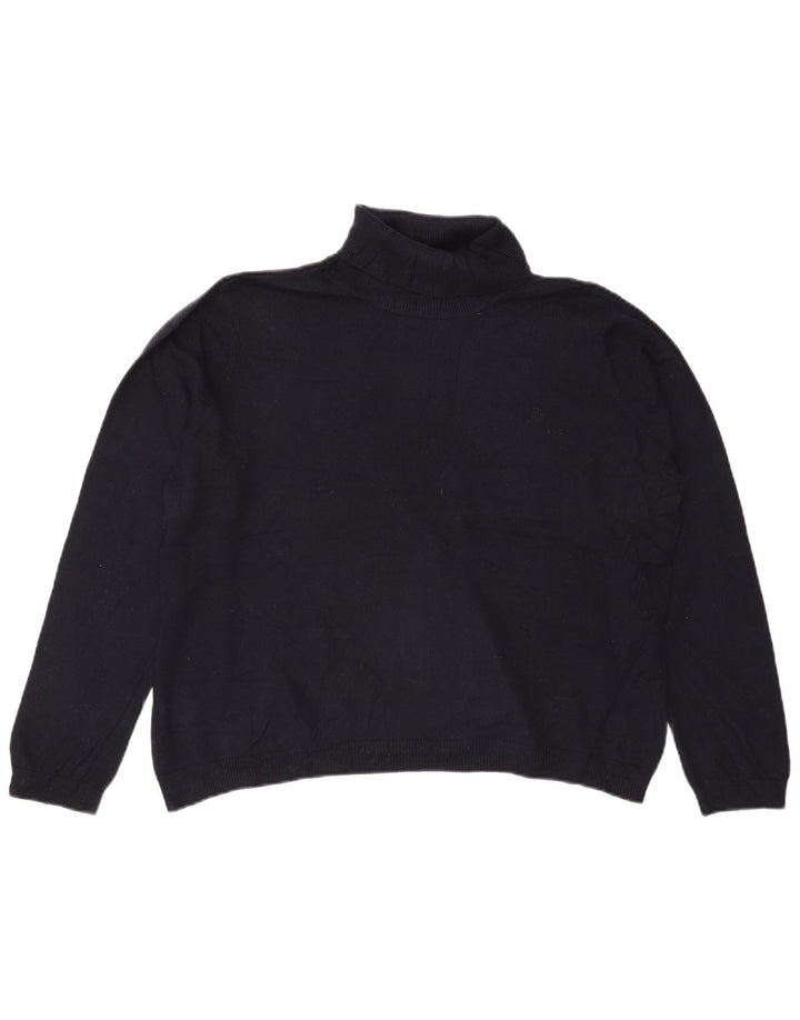 RALPH LAUREN Rollkragenpullover für Damen UK 20 2XL Marineblaue Seide