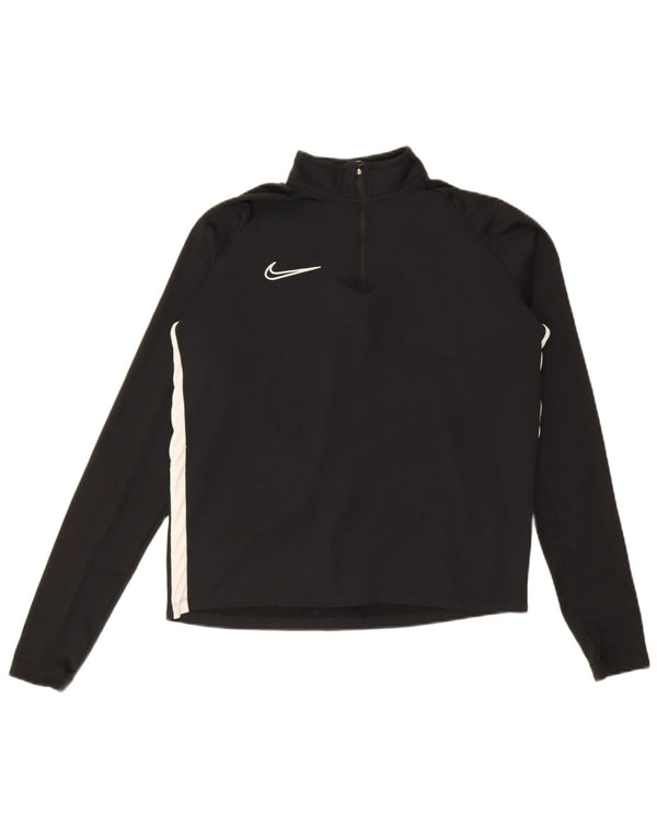 Nike Herren Dri Fit Pullover-Trainingsanzugoberteil mit Reißverschluss, Mittelschwarz, Farbblock
