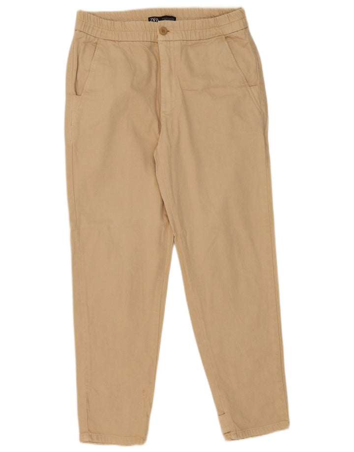 Zara Herren Tapered Chino-Hose, Größe M, W30, L28, Beige