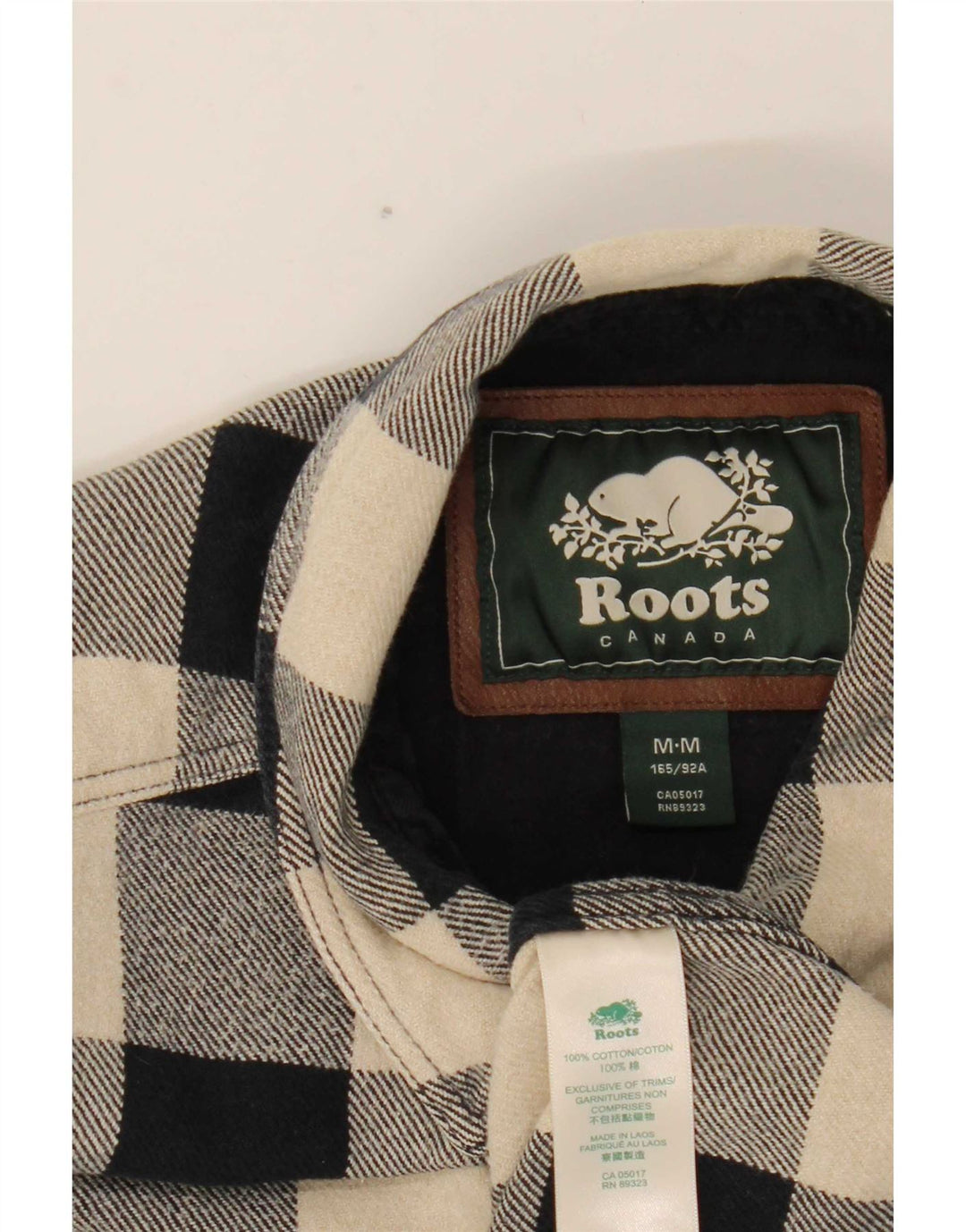 Roots Kanada-Flanellhemd für Damen, UK 14, mittelschwarz, Gingham-Baumwolle