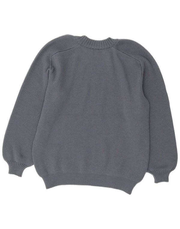 Vintage Herren Pullover mit Rundhalsausschnitt IT 58 3XL Graue Schurwolle