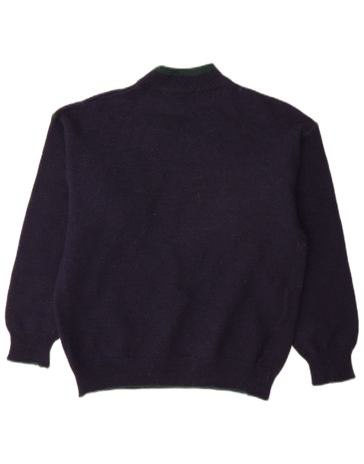 Vintage Herren Rollkragenpullover Pullover Medium Marineblaue Alpakawolle