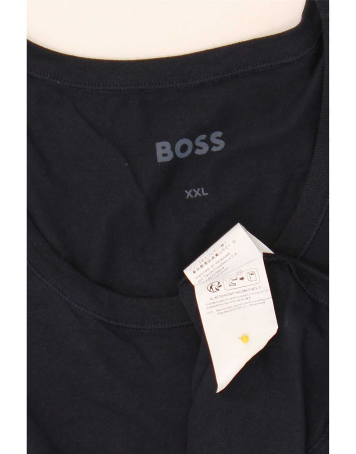 Hugo Boss Herren T-Shirt Top 2XL Marineblau Baumwolle